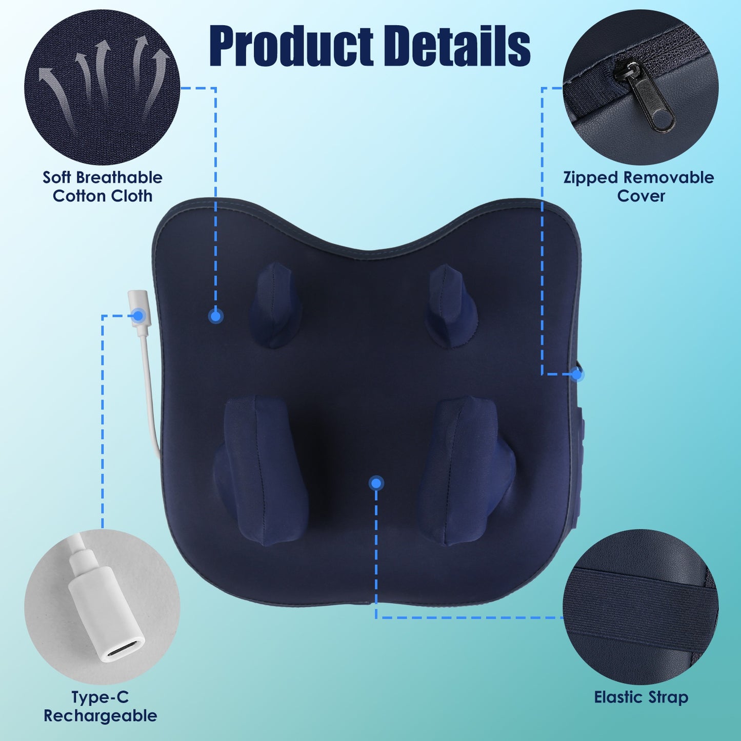Cordless 4D Massager with Heat for Neck and Back