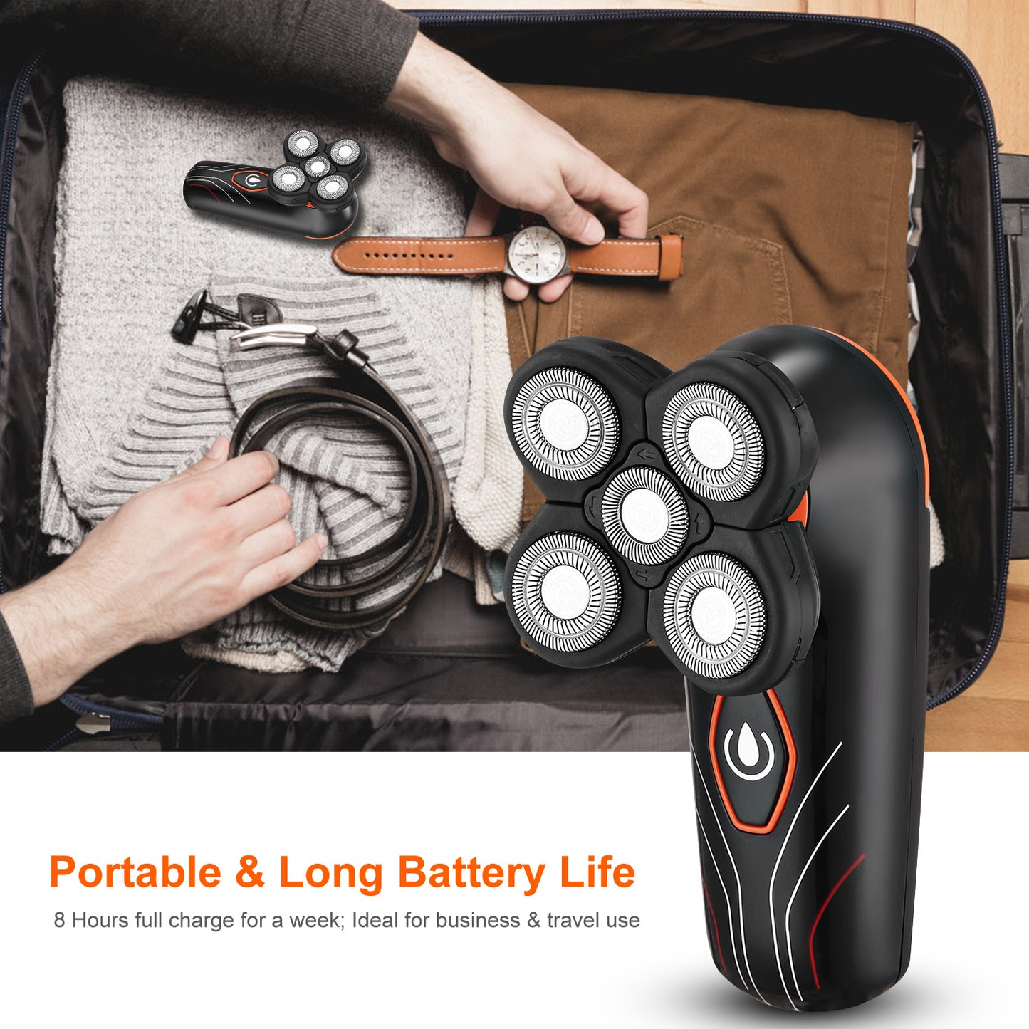 4D Electric Shavers Razor IPX7 Waterproof Wet & Dry For Men