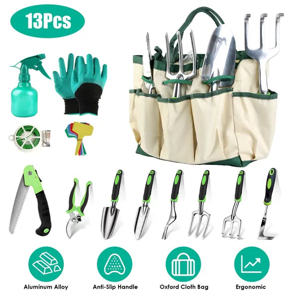 Durable 13-Piece Garden Tools Kit for Home Gardeners