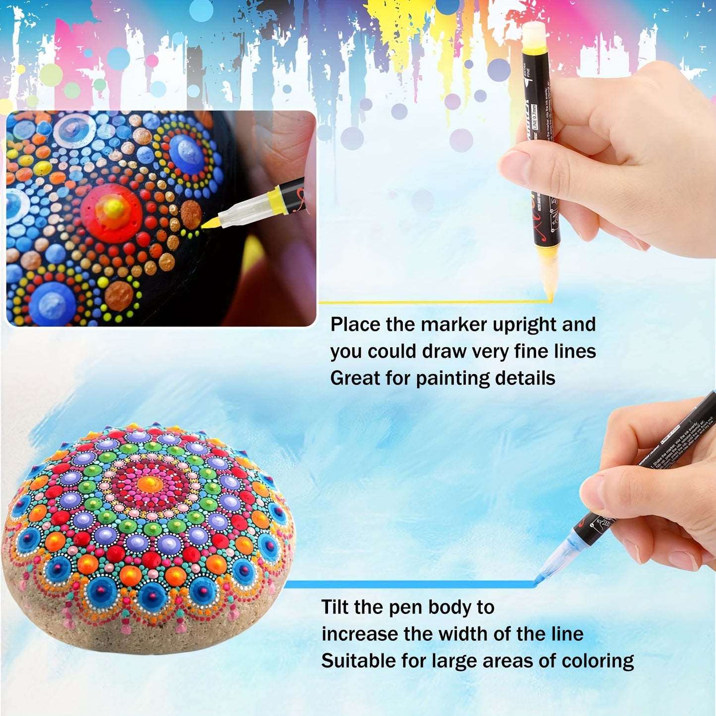 60 Colors Acrylic Paint Pens For Rock Painting Ceramic Surfaces Wood Stone Glass Canvas