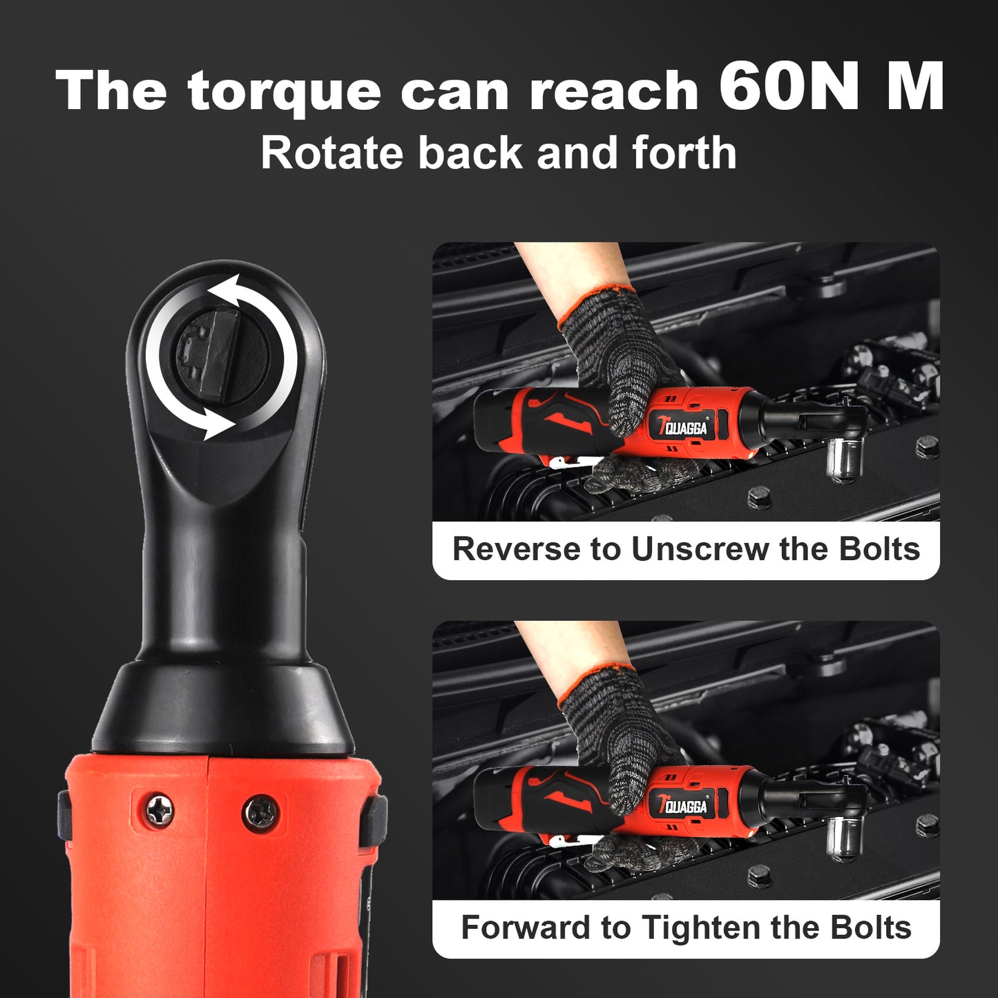 18V Cordless Electric Ratchet Wrench Set, Power Ratchet Wrench