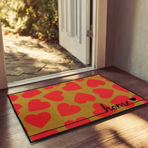 Cozy Heart Welcome Door Mat